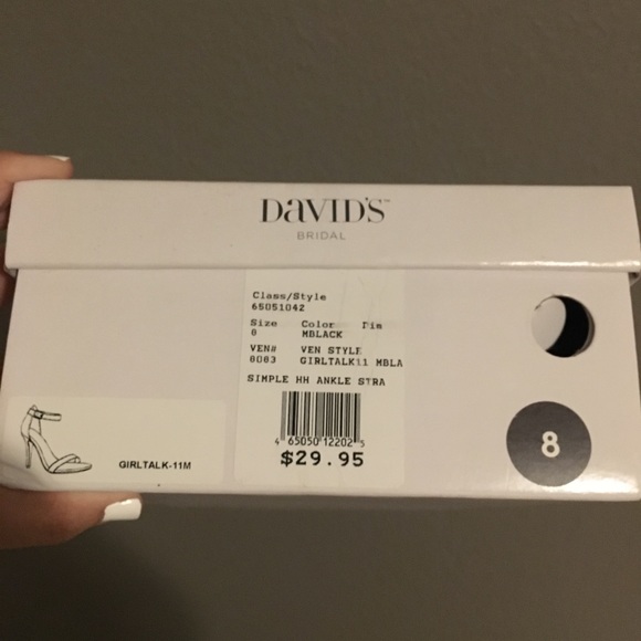 Black stiletto high heels with ankle strap - Picture 3 of 3